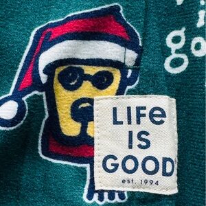 Life is Good Men’s Pajama Pants Santa and Rocket SZ XL